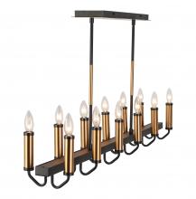  C2061-12AB/BK - Tiffany Chandelier Aged Brass/Black