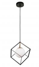  P1088-1AB/BK - Cubo Pendant Aged Brass