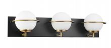  VL1002-3AB/BK - Ricci Vanity Wall Aged Brass/Black