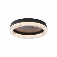 Lit Up Lighting LIT8210BK-CRY-3CCT - 18 W, 16" 3CCT flush Mount 3000k, 4000k, 5000k, in Black finish with Acrylic crystal diffuser