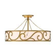 Savoy House Meridian CA 6-1268-6-339 - Halstead 6-Light Semi-Flush in Antique Patina