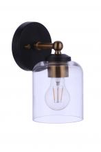  18705FBSB1 - Coppa 1 Light Wall Sconce in Flat Black/Satin Brass