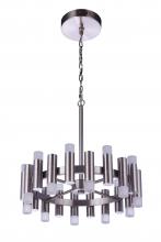  57520-BNK-LED - Simple Lux 20 Light LED Chandelier in Brushed Polished Nickel