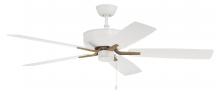  P52WSB5-52WWOK - 52" Pro Plus in White/Satin Brass w/ White/Washed Oak Blades