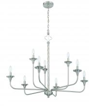  57029-BNK - Jolenne 9 Light Two-Tier Chandelier in Brushed Polished Nickel