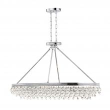  279-CH - Calypso 8 Light Crystal Teardrop Polished Chrome Oval Chandelier