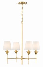  534-GA - Broche 4 Light Antique Gold Chandelier