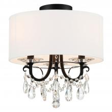  6623-MK-CL-MWP_CEILING - Othello 3 Light Matte Black Semi Flush Mount