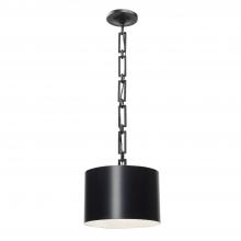 Crystorama 8683-MK-WH - Brian Patrick Flynn for Crystorama Alston 1 Light Matte Black + White Mini Pendant