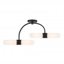  CAP-8514-MK-TG - Brian Patrick Flynn Capsule 4 Light LED Matte Black + Textured Gold Semi Flush