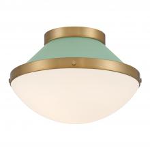  XAN-8001-VG-GR - Xander 1 Light Vibrant Gold + Green Flush Mount