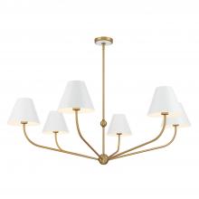  XAV-B9319-VG-WH - Xavier 6 Light Vibrant Gold + White Chandelier