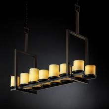 Justice Design Group (Yellow) CNDL-8764-10-CREM-DBRZ - Dakota 14-Light Bridge Chandelier (Tall)