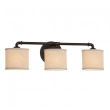 Justice Design Group (Yellow) FAB-8463-30-CREM-DBRZ - Bronx 3-Light Bath Bar