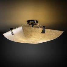 Justice Design Group (Yellow) CLD-9632-35-MBLK - 24" Semi-Flush Bowl w/ Tapered Clips