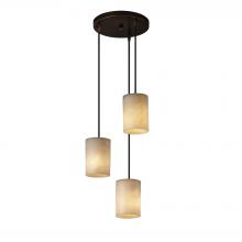 Justice Design Group (Yellow) CLD-8818-10-DBRZ - Mini 3-Light Cluster Pendant