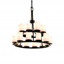  CNDL-8767-14-CREM-DBRZ - Dakota 21-Light 2-Tier Ring Chandelier