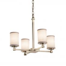 Justice Design Group (Yellow) FAB-8420-10-WHTE-NCKL-LED4-2800 - Tetra 5-Light LED Chandelier