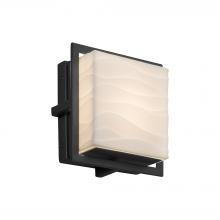 Justice Design Group (Yellow) PNA-7561W-WAVE-MBLK - Avalon Square ADA Outdoor/Indoor LED Wall Sconce