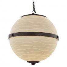 Justice Design Group (Yellow) PNA-8040-WAVE-DBRZ-LED4-2800 - Imperial 17" LED Hanging Globe