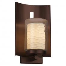 Justice Design Group (Yellow) POR-7591W-10-WAVE-DBRZ - Embark 1-Light Outdoor Wall Sconce