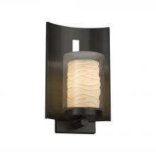Justice Design Group (Yellow) POR-7591W-10-WAVE-MBLK - Embark 1-Light Outdoor Wall Sconce