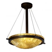 Justice Design Group (Yellow) GLA-9691-35-WTFR-MBLK - 18" Round Pendant Bowl w/ Ring