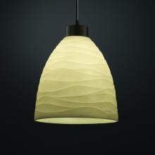 Justice Design Group (Yellow) PNA-8814-18-WAVE-DBRZ - 1-Light Large Tapered Cylinder Curved Pendant