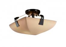 Justice Design Group (Yellow) PNA-9630-35-BANL-MBLK - 14" Semi-Flush Bowl w/ Tapered Clips