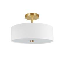  571-143SF-AGB-WH - 3LT Incandescent Semi-Flush AGB w/ White Shade