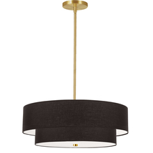  571-224P-AGB-BK - 4LT Incand 2 Tier Pendant, AGB w/ BK Shade