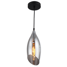  ABB-61P-SM - 1LT Incandescent Pendant, Blk Finish w/Smoke Glass