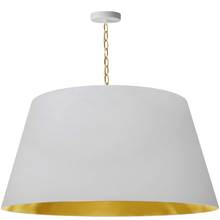 Dainolite Canada BRY-XL-AGB-692 - 1 Light Brynn Extra Large Pendant, White/Gold Shade, Aged Brass