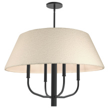 Dainolite Canada DAL-244C-MB - 4 Light Incandescent Matte Black Chandelier with Boucle Fabric Shade