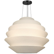 Dainolite Canada DAL-3224P-MB - 9 Light Incandescent Matte Black Pendant with White Boucle Fabric Shade