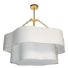 Dainolite Canada DAL-324C-AGB - 4LT 2-Tier Chandelier, AGB w/ WH Boucle Shade