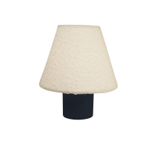 Dainolite Canada DAL-91T-MB - 1 Light Incandescent Matte Black Table Lamp with White Boucle Fabric Shade