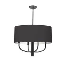 Dainolite Canada ELN-224C-MB-797 - 4 Light Incandescent Pendant, Matte Black w/ Black Fabric Shade