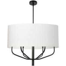 Dainolite Canada ELN-306C-MB-790 - 6 Light Incandescent Pendant, Matte Black w/ White Fabric Shade