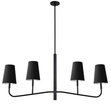  ELN-534HC-MB-697 - 4LT Incan Horizontal Chandelier, MB w/ BK Shades