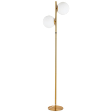  FOL-662F-AGB - 2LT Incandescent Floor Lamp, AGB w/WH Opal Glass