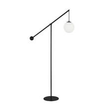  HOL-661F-MB - 1 Light Incandescent Floor Lamp Matte Black with Opal Glass