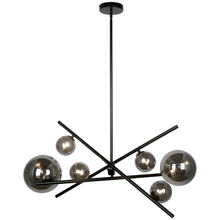 Dainolite Canada PAM-276HP-MB - 6 Light Halogen Horizontal Pendant, Matte Black with Smoked Glass