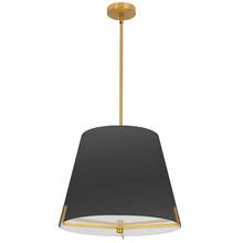  PST-184P-AGB-BK - 4 Light Incandescent Pendant Aged Brass with Black Fabric shade