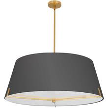  PST-324P-AGB-BK - 4 Light Incandescent Pendant Aged Brass with Black Fabric shade