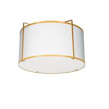 Dainolite Canada TRA-121FH-GLD-WH - 2 Light Flush Mount Drum Gold/White Shade w/ White Fabric Diffuser