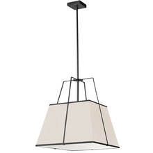 Dainolite Canada TRA-181P-BK-CRM - 1 Light Black Pendant Cream Shade w/ White Fabric Diffuser