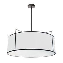 Dainolite Canada TRA-244P-BK-WH - 4 Light Drum Pendant, Black/White Shade, 790 Diffuser, Black