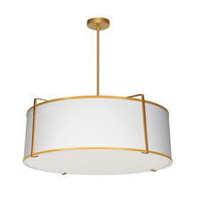 Dainolite Canada TRA-244P-GLD-WH - 4 Light Gold Drum Pendant, Gold & White Shade, 790 Diffuser