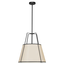 Dainolite Canada TRA-331P-BK-CRM - 3 Light Trapezoid Pendant Black/Cream Shade w/ White Fabric Diffuser